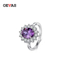 OEVAS 100% 925 Sterling Silver 7*9MM High Carbon Diamond Rings for Women Sparking Engagement Party Gift Fine Jewelry Wholesale