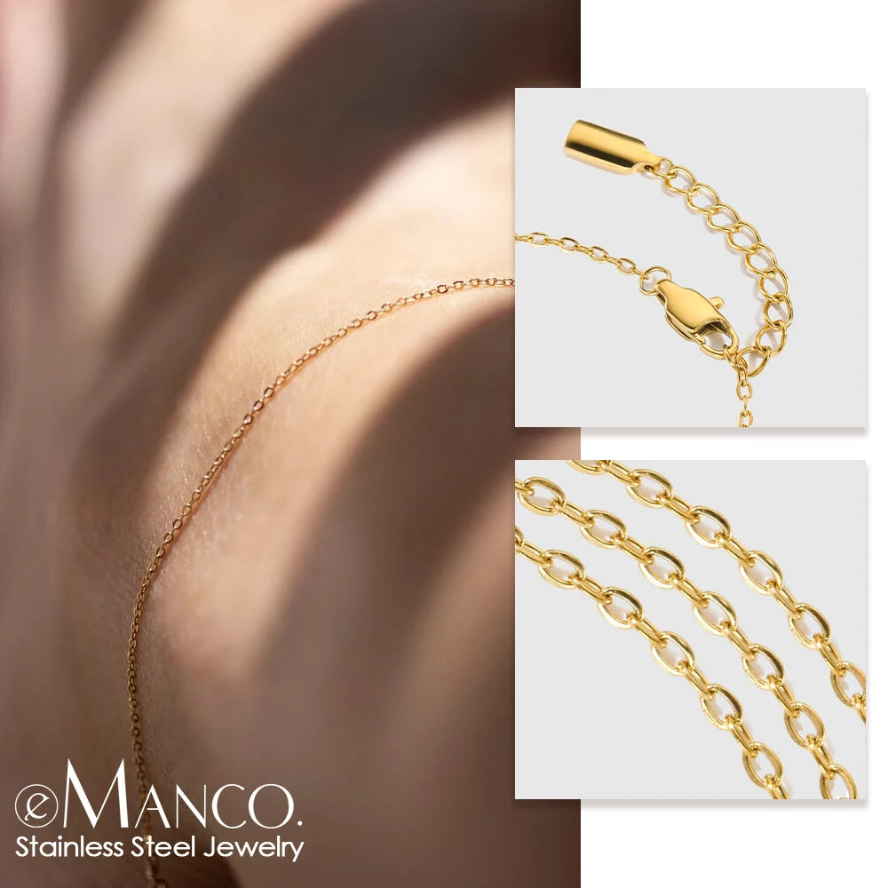 eManco High Quality Gold-Plated Stainless Steel Fine Chain Anklet Adjustable Classic Men's Upgrade Lobster Buckle Jewelry