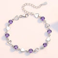 NEW European S925 Sterling silver Clear Pink AAA CZ Love Words Heart Bracelet Chain For Women Birthday Gift Jewelry