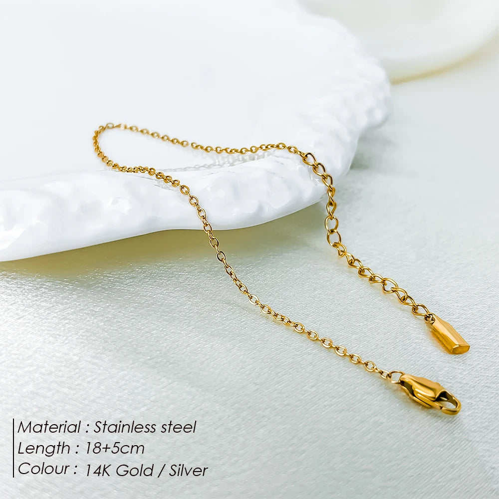 eManco High Quality Gold-Plated Stainless Steel Fine Chain Anklet Adjustable Classic Men's Upgrade Lobster Buckle Jewelry